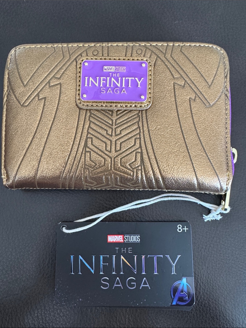 The Infinity Saga Marvel Studios Loungefly Shine Thanks Gauntlet Zip Wallet NWT
